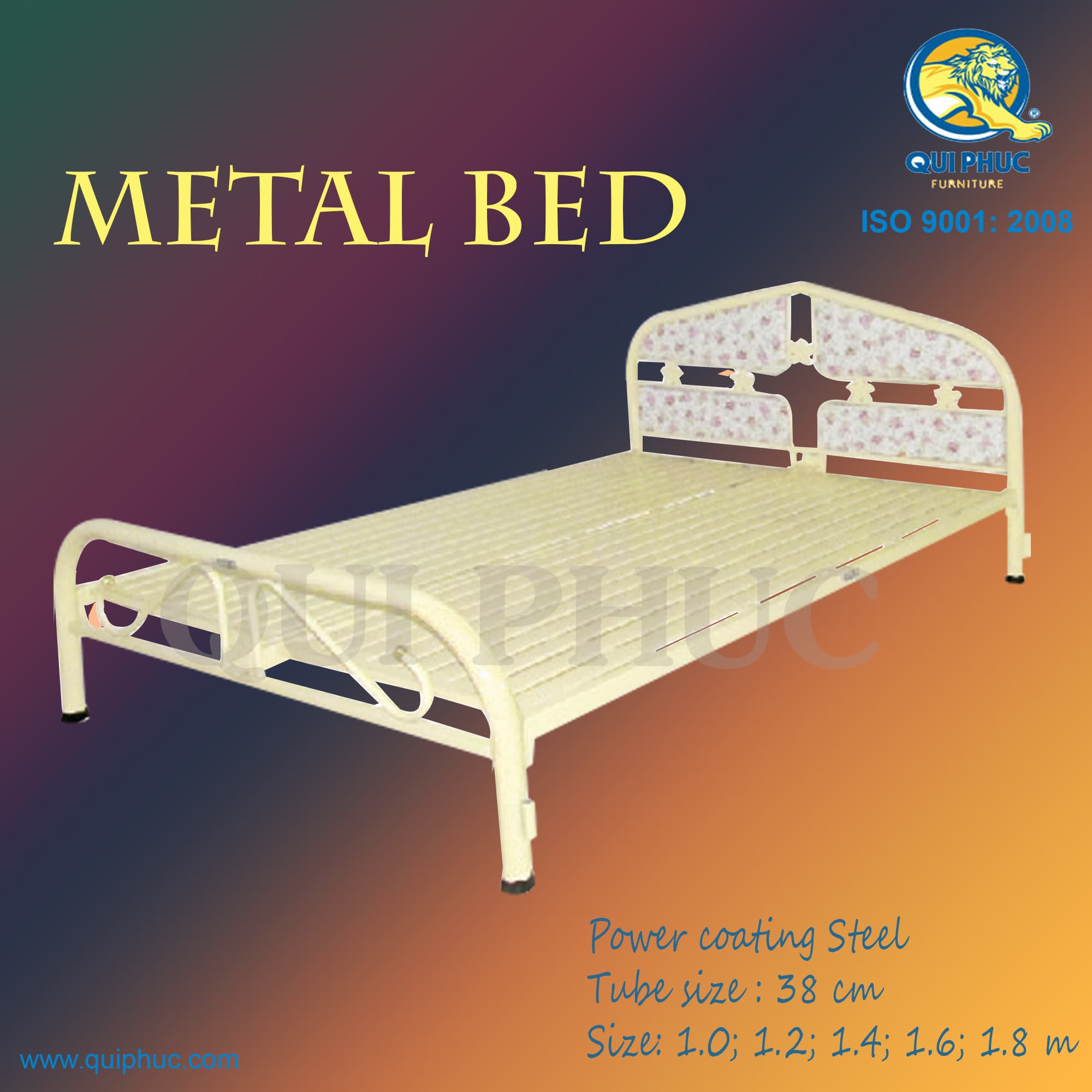 Metal Bed Power Coating Bed QP_1756